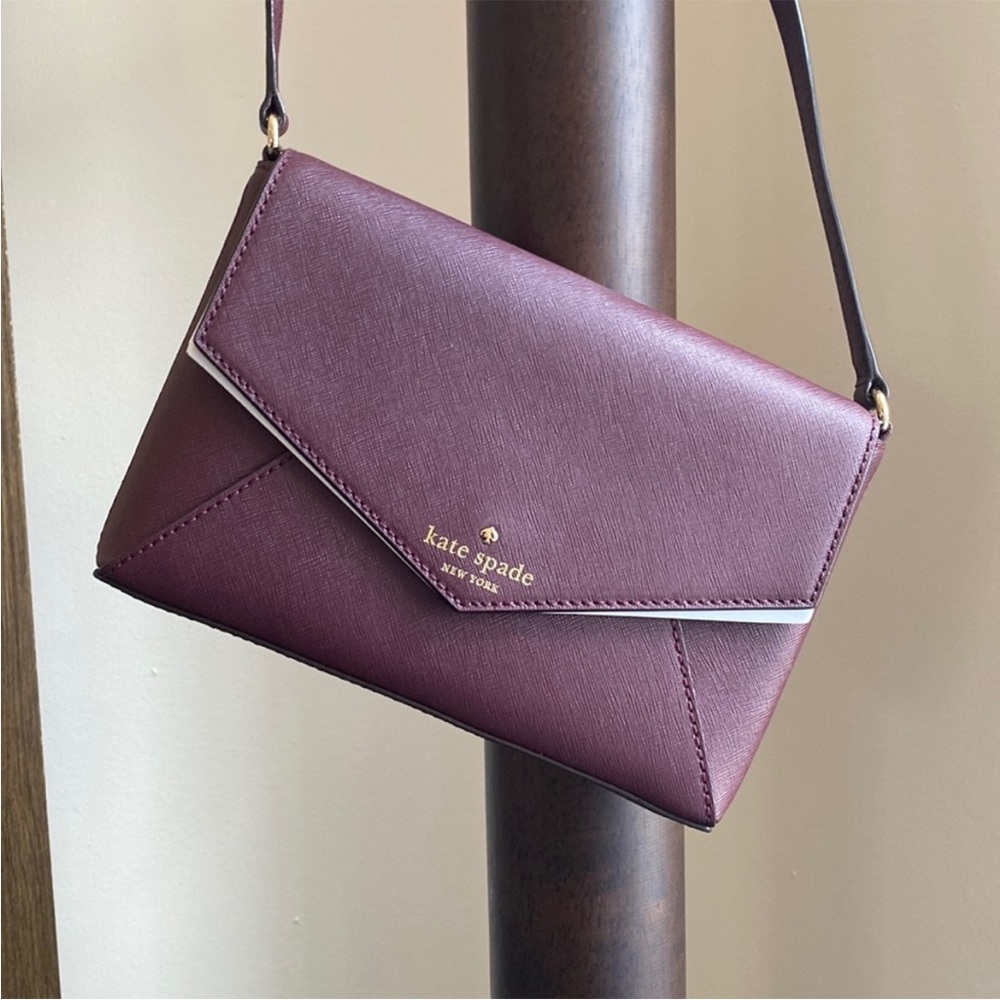 Kate Spade Maroon Crossbody Envelope Purse